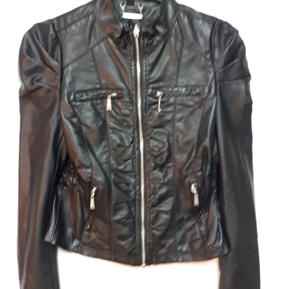 Black faux leather jacket - Picture 2 of 4